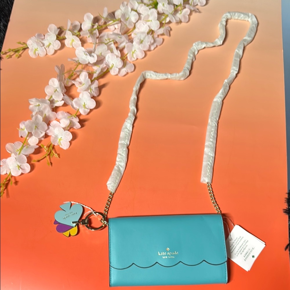 Kate Spade Blue Crossbody Bag with Key Ring NWT ♠️